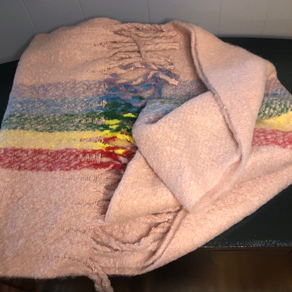 Rainbow tassel Blanket scarf multicolor, cozy,soft - Picture 6 of 6